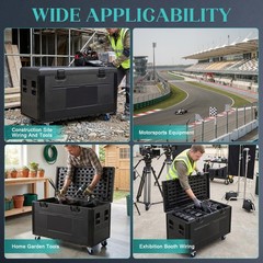 Cable Trunk Road Case Flight Case w/Wheels,Stackable Heavy Duty ATA Rolling Case
