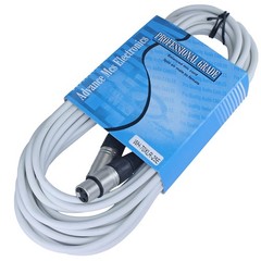 Male to Female 3 Pin XLR Balanced Audio Microphone Cable Solid White 25FT