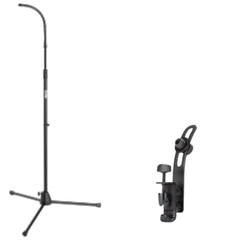 Mic Stand with Gooseneck + Heavy-Duty Drum Rim Rim-Mount Microphone Clip