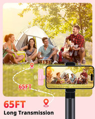 Wireless Microphone for iPhone Android Pink Lavalier Microphone Noise