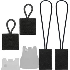 Terixe 4 Pack Mic Clips for Law Enforcement, Black Radio 2 Short and 2 Long