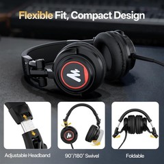 Plug and Play 192kHz Microphone Bundle with Adjustable Boom Arm and Headphones