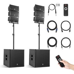 PRORECK Club 8000W Peak 18 inch Powered PA DJ Speakers Bluetooth Subwoofer Set