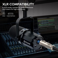 FDUCE SL40 USB/XLR Dynamic Microphone for Podcasting, Gaming, Live Black