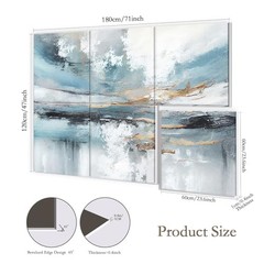 6 Pack Art Acoustic Panels, 72×48Inches Soundproof 72″×48″ Lake of the Sky