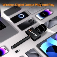 Wireless Microphone 48kHz/24bit Audio for iPhone & USB-C – 15H Battery, Podcast