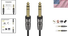 6 Feet Gold Plated TRS Instrument Cable – Tangle-Free Male to Male Connection