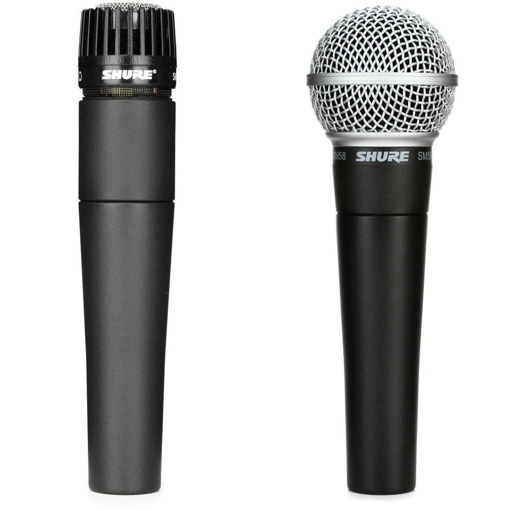 Shure SM57 & SM58 Microphone Set Dynamic Cardioid Pair for Instruments & Vocals