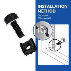 M6 Rack Mount Screws 30 Pack Cage Nuts Carbon Steel Black Galvanized 20mm For Se