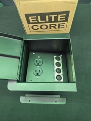 Elite Core FB4+AC Recessed Floor Box With 4xXLRF and Duplex AC Connectors