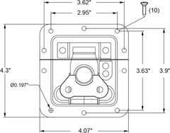 2-Pack Spring Loaded Recessed Medium Butterfly Latches, for Road Flight Case