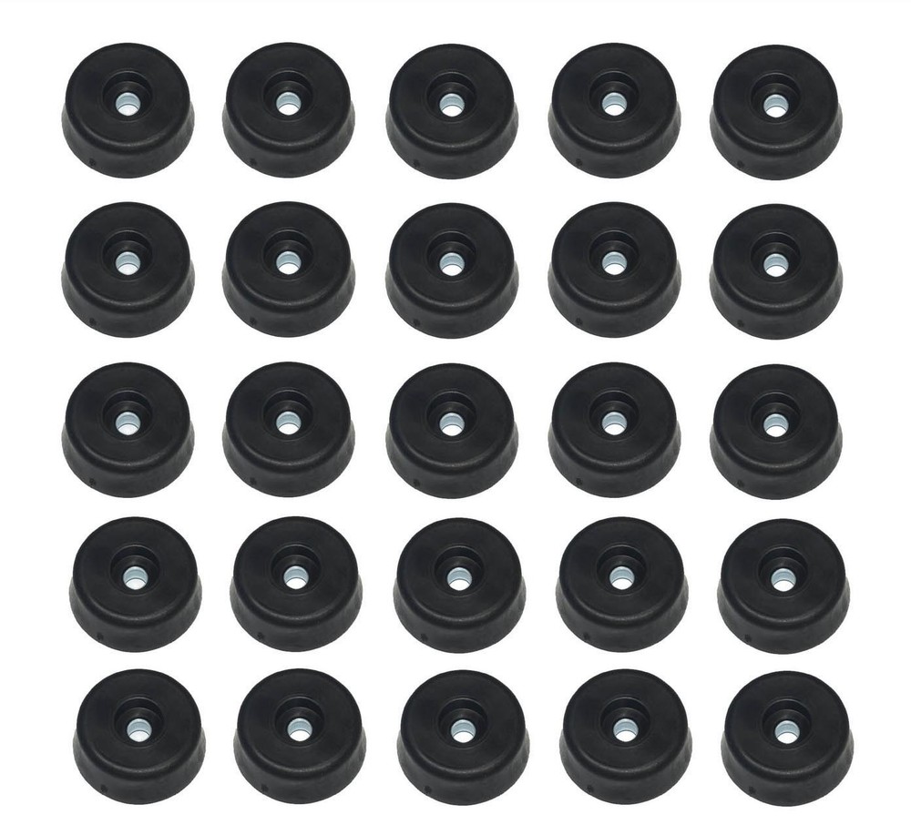 20 LARGE ROUND RUBBER FEET 1.312 W X 1/2 H AMPS, CASES – FREE S&H – MADE IN USA
