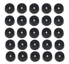 20 LARGE ROUND RUBBER FEET 1.312 W X 1/2 H AMPS, CASES – FREE S&H – MADE IN USA