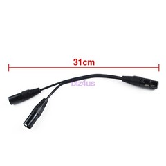 3Pin XLR Female Jack To Dual 2 Male Plug Y Splitter Cable Adapter Microphone USA
