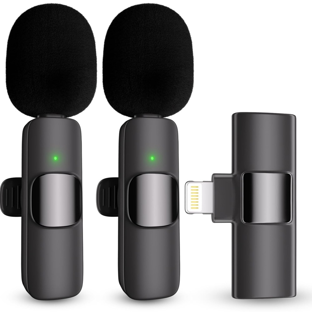Professional Wireless 2 Lavalier Lapel Mics, Lightning Port (2 Pack)