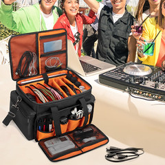 DJ Cable File Bag Adjustable Dividers 15.6“ Laptop Sleeve Travel Musicians Gig