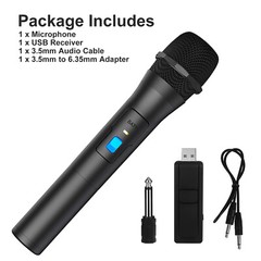 Professional VHF Handheld Microphone System Wireless Mic Karaoke W/ USB Receiver