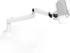 Low Profile Boom Arm Wave Mic Arm LP White Sits Below Shoulder Line Podcasting