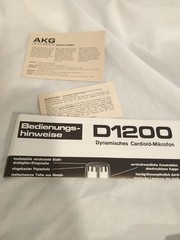 Vintage AKG D1200E Cardioid Dynamic Microphone 200 Ohms