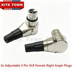 2x Adjustable 3 Pin XLR Female Right Angle Connector 7 Angle Positions