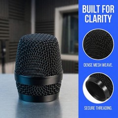 2 Pcs Microphone Mesh Hood Wireless Grill Metal Replacement Grille Head