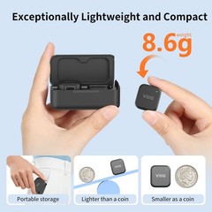 VRIG MC-02 Wireless Microphone Kit (2 TX + 1 RX + Charging Case) for DJI Osmo…