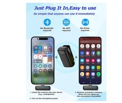 Wireless Microphone Lapel Lavalier Mic & Charging Case for iPhone 16/15 Samsung