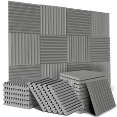 12~96 PACK 12″X12″X1″ Acoustic Foam Panel Wedge Studio Soundproofing Wall Tiles