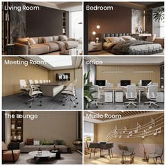 3D Acoustic Wall Panels Handcrafted Eco Friendly Wood Sound Dampening 2 Piece…