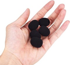 15 Pack High-Density Foam Microphone Covers for Lapel & Lavalier Mics – Black