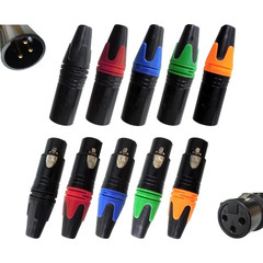 10x XLR 3Pin Male & Female Audio Cable Connector Microphone Plug Black