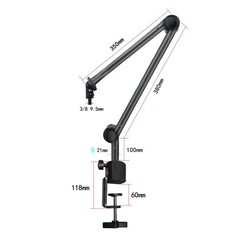Microphone Arm Stand 180 Degree Adjustable Stable Durable Carbon Steel Desk XDIF