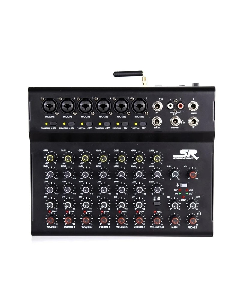 Monoprice ix8B 8-Channel Live Sound and Recording Mixer w/Bluetooth USB! NIB