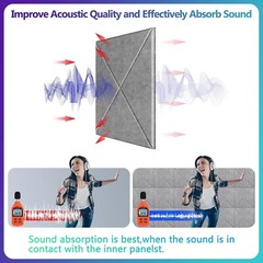 Eco-Friendly Sound Absorbing Panels, 18-Pack 12″x12″ for Home & Office