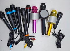 Lot of 10 Assorted Microphones – Untested, Used, Various Models and Colors