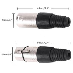 10 Pair Male+Female XLR Audio Cable Connector Plug Jack Microphone Adapter 3-Pin