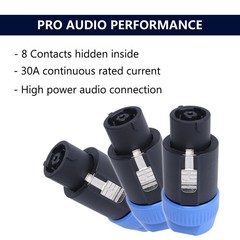 2 Sets 8 Pole Speakon Connector High Load NL8FC Adapter & NL8MPR Chassis Socket