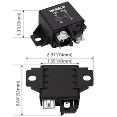 Pack 0332002168 Normal Open Power Relay, 12V 75A, Applies to Starter Relay 10