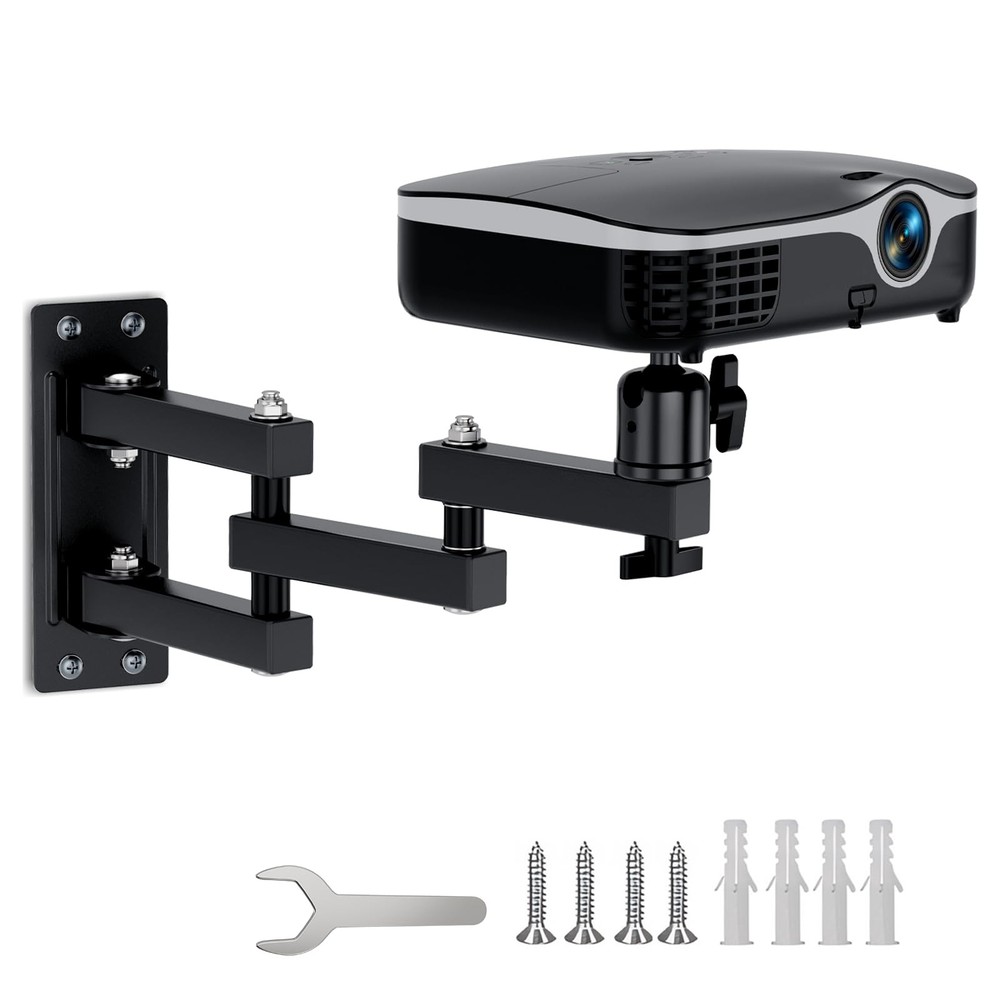 JUBOR Projector Wall Mount, 360° Rotation 3-Sections Mount 14.76 inches
