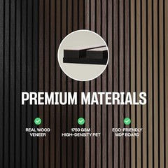 2-Pack Acoustic Wood Slat Panels – 2pcs – 94.5×12.6 inches Natural Walnut