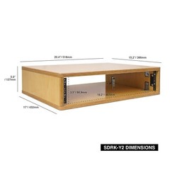Sound Town DIY 2U Studio Rack with Solid Baltic Birch Plywood, Golden Oak for…