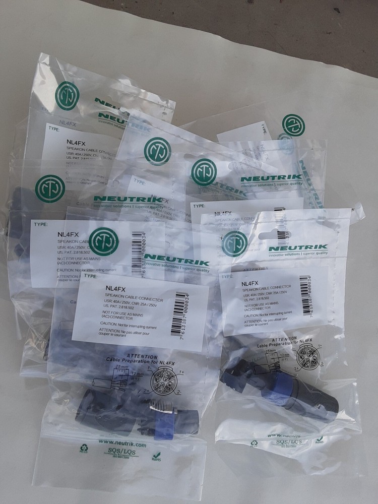 10 pcs Brand New Neutrik NL4FX Locking Four-Pole High-Load Speakon Connector