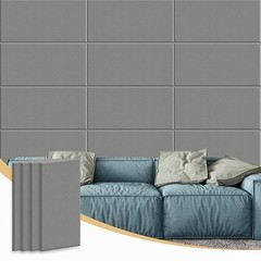 4PCS Acoustic Panels Fabric Soundproof Wall Panels, Self 24″x12″ Dark Grey
