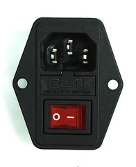 1pc IEC AC Inlet Socket JR-101-1FR 3P 10A 250V + Fuse Holder + Switch + Lamp JEC