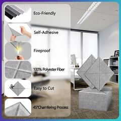 Eco-Friendly Sound Absorbing Panels, 18-Pack 12″x12″ for Home & Office