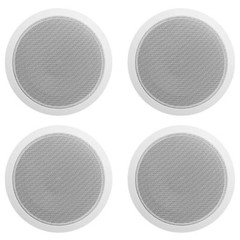 Rockville Commercial Restaurant Amp+(8) 6″ White Ceiling Speakers+Wall Control