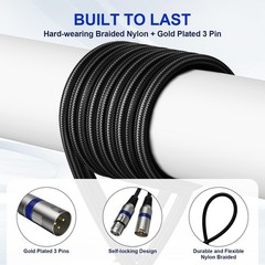 Heams Professional 6 Pack 25FT XLR Cables, Noise Free and Long-Lasting Braide…