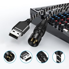 USB to XLR Cable,6.6 FT Audio Converter Cable, Type 6.6Feet, Black