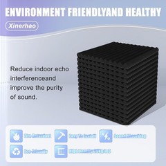Acoustic Foam Panels1 X 12 X 12Inches，noise absorption Xinerhao 54 Pack