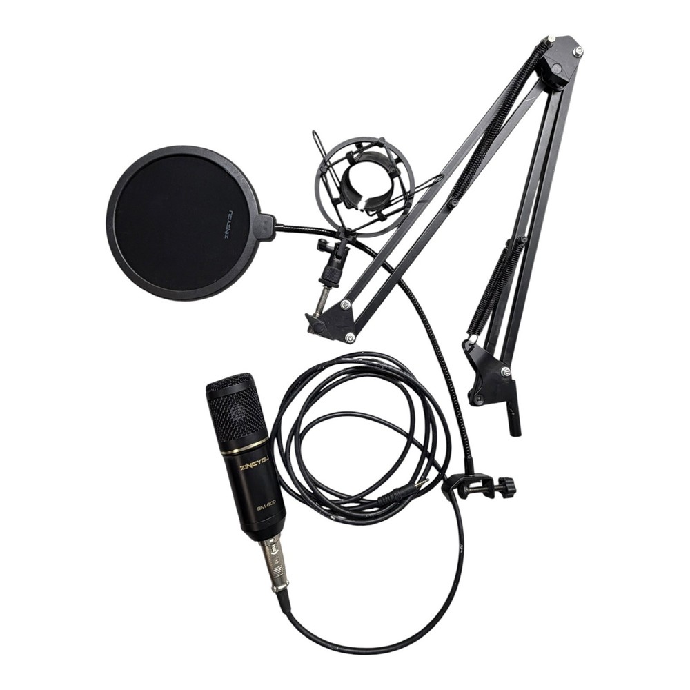 Zingyou BM-800 Condenser Microphone Bundle with Boom Arm Pop Filter Shock Mount